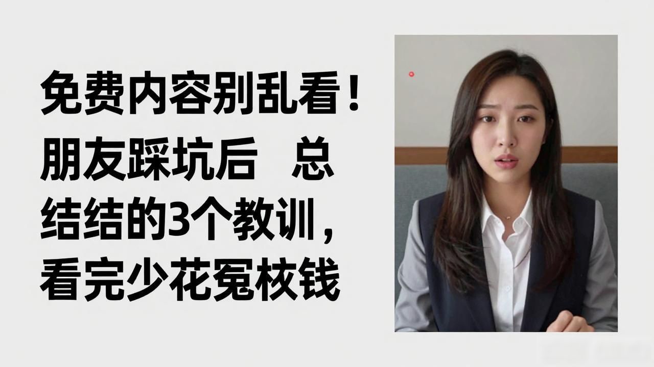 免费内容别乱看！朋友踩坑后总结的3个教训，看完少花冤枉钱